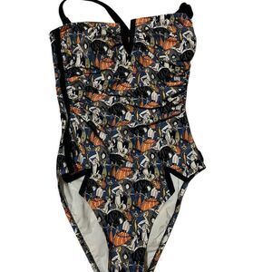 SHAN Women's One Piece Swimsuit with Multicolor Print